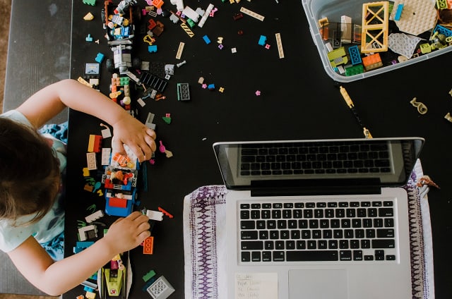 One of the best pieces of advice for how to work from home with kids: Set up a separate office space